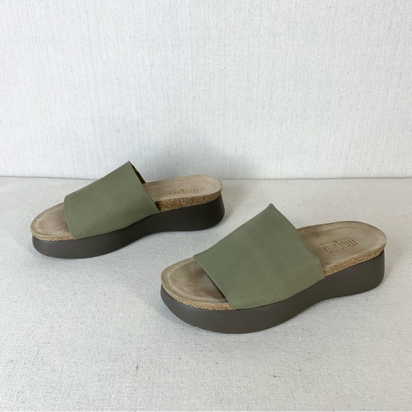 Munro Nalia Olive Green Stretch Fabric Platform Wedge Slide/Sandal - Size 9 - Picture 6 of 14